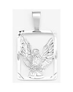 Silver Rectangular Eagle Pendant