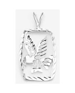 Silver Rectangular Eagle Pendant