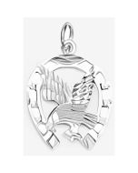 Silver Eagle in a Horseshoe Charm