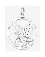 Silver Eagle in a Circle Pendant