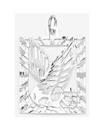 Silver Eagle in a Rectangular Pendant