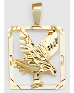 10K Yellow Gold Rectangular Eagle Pendant