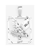 Silver Rectangular Eagle Pendant