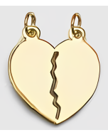 10K Yellow Gold Breakable Plain Heart Charm