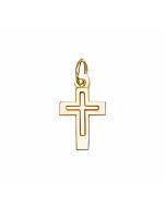 10K Yellow Gold Double Cross Charm