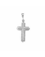 Silver Wire Pattern Cross Pendant