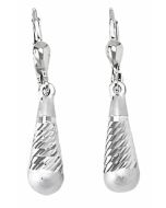Silver Tear Drop Down Earrings