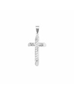 Silver Shimmer Tube Cross Pendant