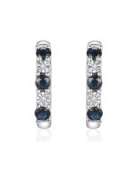 14K White Gold Sapphires & Diamond Drop Down Earrings