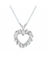 14K White Gold Elegant Diamond Heart Pendant