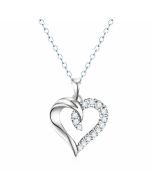 14K White Gold Diamond Heart Pendant