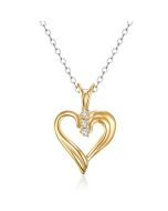 14K Yellow Gold Simple Diamond Heart Pendant