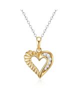 14K Yellow Gold Diamond Heart Pendant