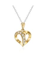 14K Yellow Gold Diamond Heart Pendant