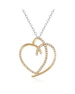 14K Yellow Gold Chic Floating Diamond Heart Pendant