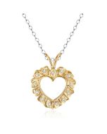 14K Yellow Gold Elegant Diamond Heart Pendant