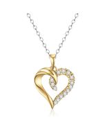 14K Yellow Gold Diamond Heart Pendant