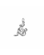 Silver 3D Monkey Eating Banana Charm