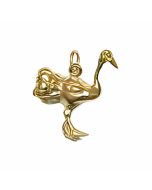 10K Yellow Gold 3D Ostrich Charm