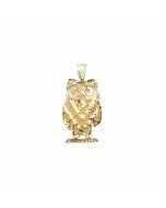 10K Yellow Gold Owl Pendant