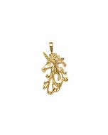 10K Yellow Gold Unicorn's Head Pendant