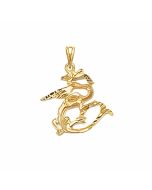 10K Yellow Gold Dragon Pendant