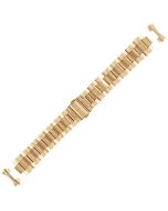 Yellow Metal 18mm Curved Solid Box Style Buckle Watch Strap