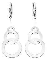 Silver Circles on Circles Drop Down Earrings