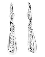 Silver Festive Tear Drop Down Earrings
