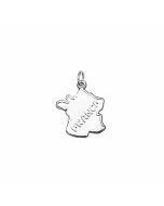 Silver Map of France Charm