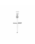 10K White Gold Plain Cross Pendant