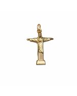 10K Yellow Gold 3D Brazilian Statue of Christ Charm