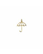 10K Yellow Gold 3D Open Umbrella Pendant