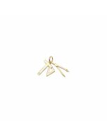 10K Yellow Gold 3D T Square, Set Square & Compass Charm