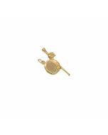 10K Yellow Gold 3D Top Hat & Cane Charm