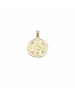10K Yellow Gold 4 Trinity in Circle Pendant