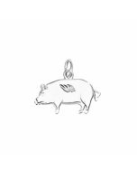 Silver Pig Charm