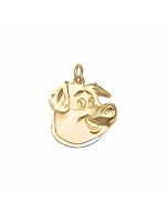 10K Yellow Gold Pig Face Pendant