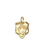 10K Yellow Gold Pig Face Charm