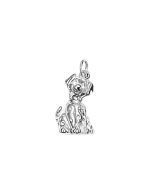 Silver 3D Happy Poodle Dog Charm