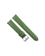18mm Green Lizard Print Padded Stitched Leather Watch Band