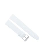 18mm White Flat Crocodile Print Leather Watch Band