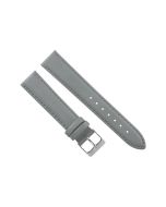 18mm Grey Plain Padded Stitched Style Leather Watch Band