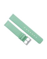18mm Light Green Flat Scratched Style Leather Watch Band