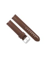 18mm Light Brown Smooth Heavy Padded Stitched Leather Watch Band