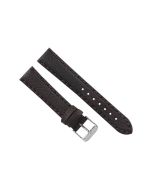 18mm Brown Scratched Stitched Leather Watch Band
