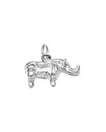 Silver 3D Rhinoceros Charm