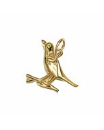 10K Yellow Gold 3D Robin on a Branch Charm