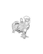 Silver 3D Rooster Pendant