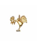 10K Yellow Gold 3D Rooster Pendant